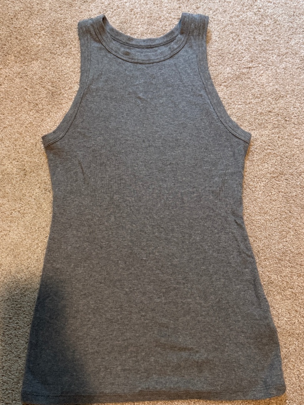 Ribbed high neck tank top